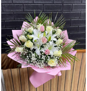 PEMBE AMBALAJLI KARISIK BUKET
