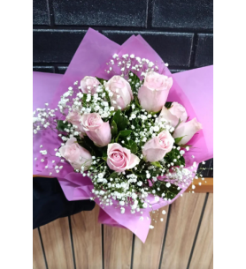 İthal 10 Pembe Gül Buket 